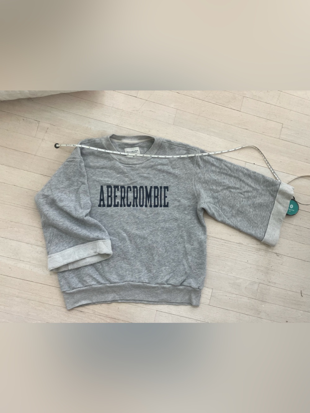 Abercrombie & Fitch Light Gray Logo Crewneck Sweatshirt